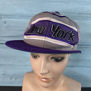 New York Cap Purple Black White Grey City Hunter Usa